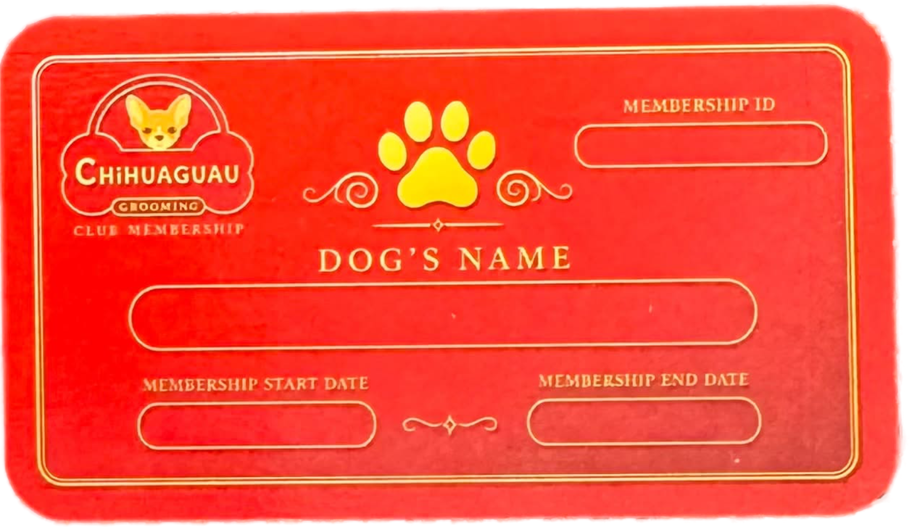 Chihuaguau Club Membership card back